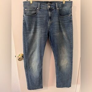 7 For All Mankind Slimmy Straight Leg Blue Jeans 36